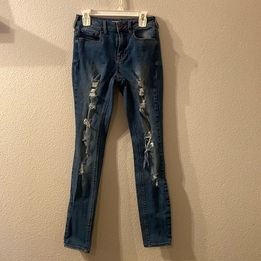 Bullhead Denim Co. distressed high rise skinny jeans size 1